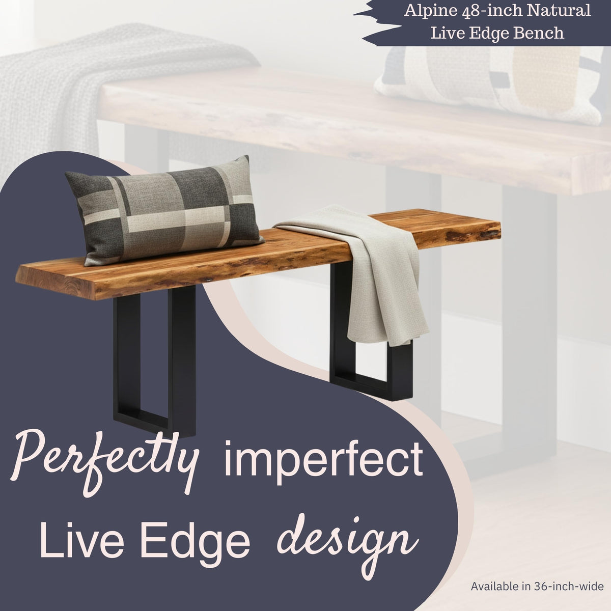 Solid Wood Entryway Bench E3164