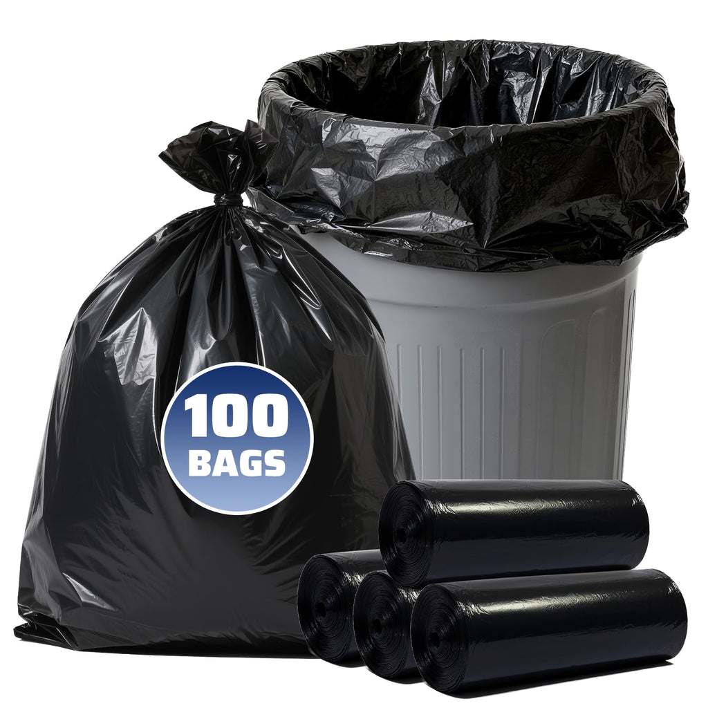 40-45 Gallon 100 Count 21 Micron HDPE Trash Bags P6335