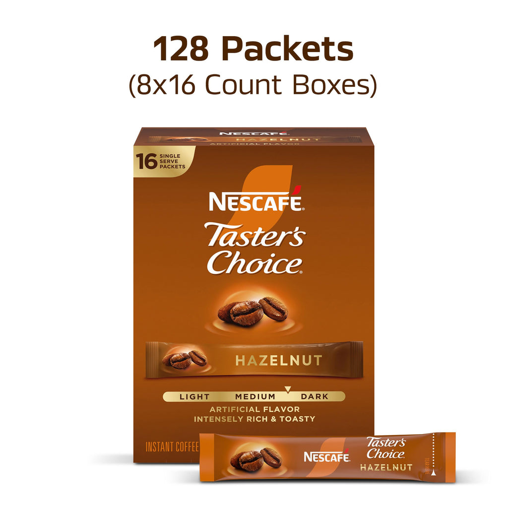 Hazelnut Flavored Coffee 8 Boxes 128 Packets O6072