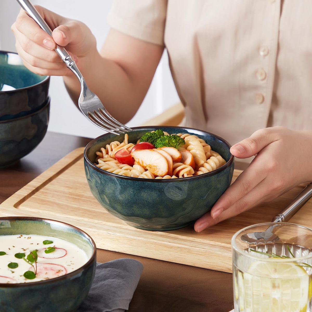 Ceramic Green Bowls Set of 4 B550916