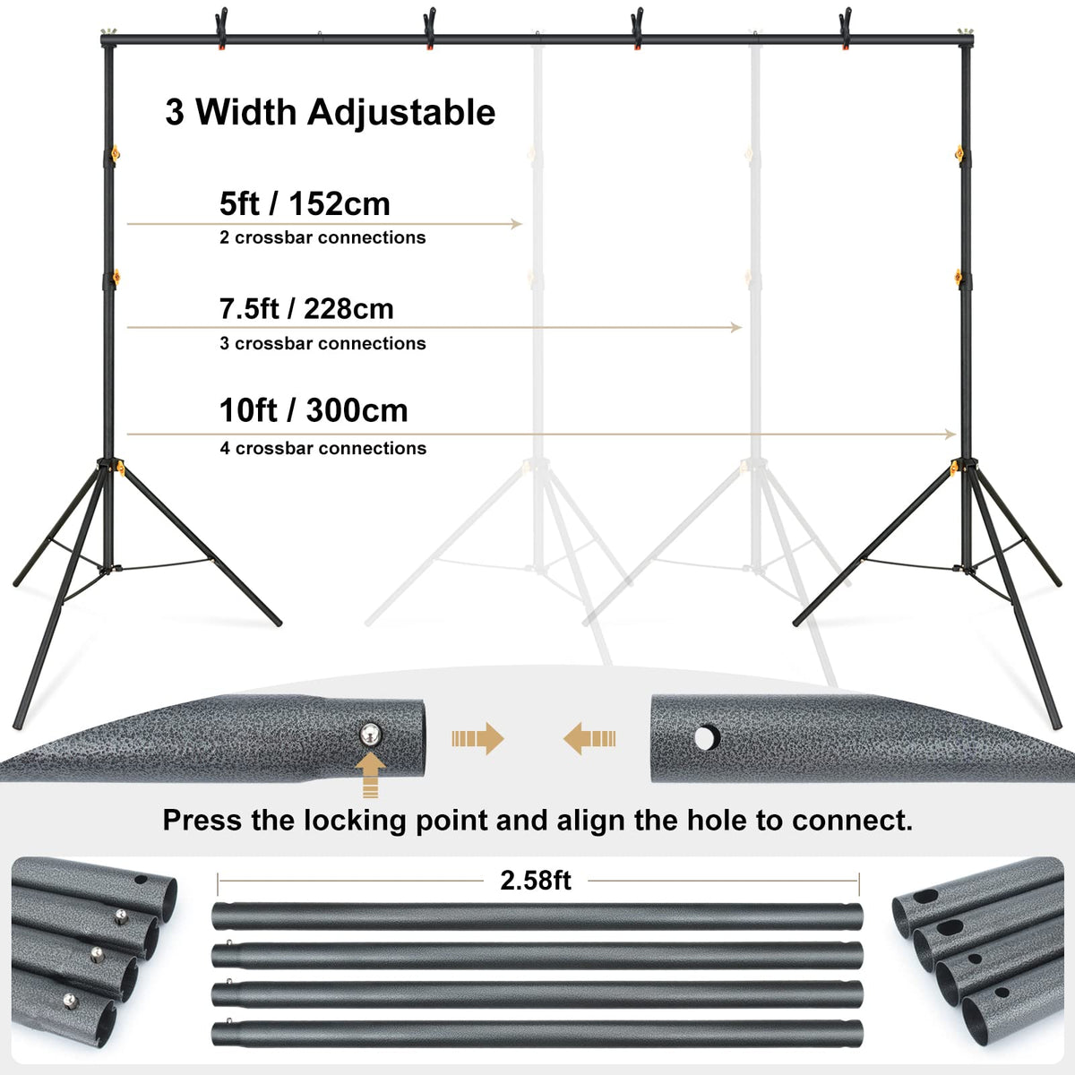 10x6.5ft Backdrop Stand Kit U972510