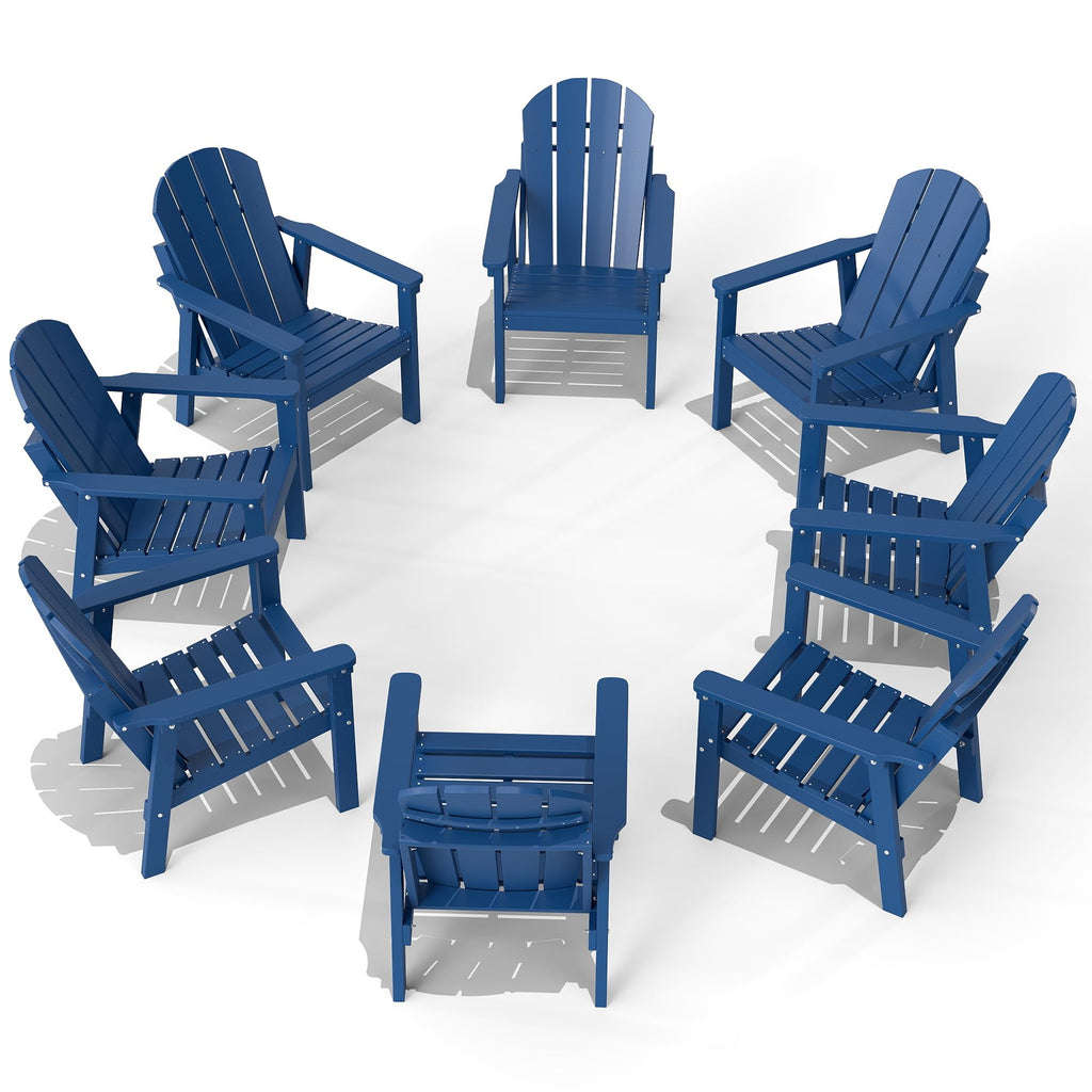 Navy Blue HDPE Adirondack Chair Set of 8 T307