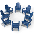 Navy Blue HDPE Adirondack Chair Set of 8 T307