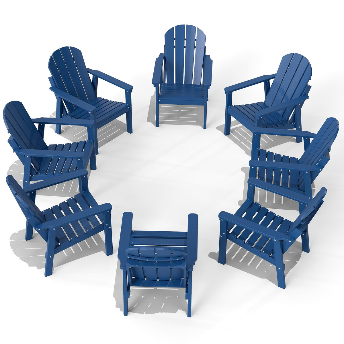 Navy Blue HDPE Adirondack Chair Set of 8 T307
