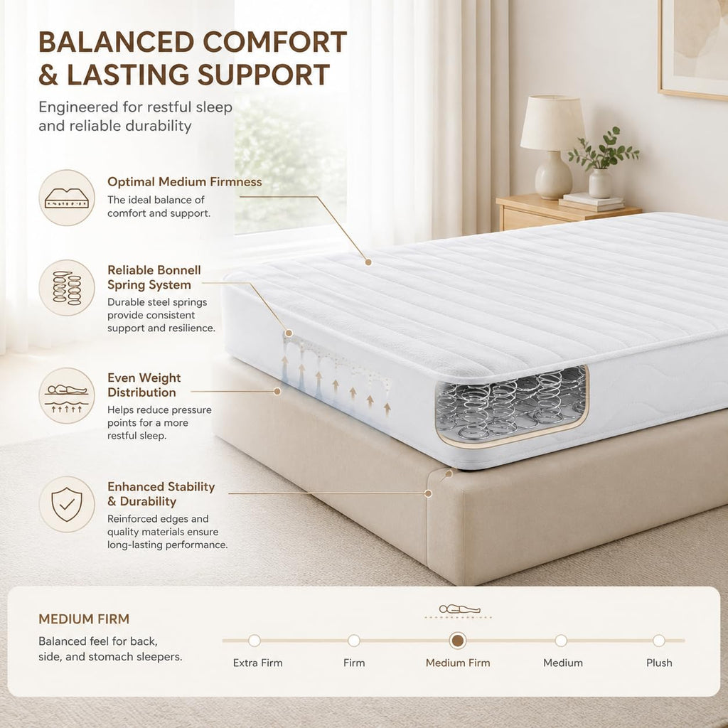 5 Inch Twin Size Bonnell Spring Mattress Y34721
