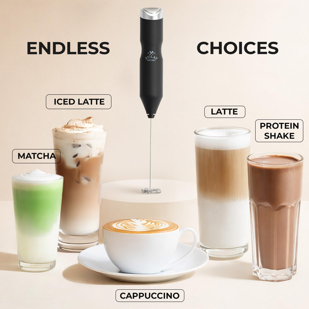 Handheld Milk Frother with AA Batteries K47646