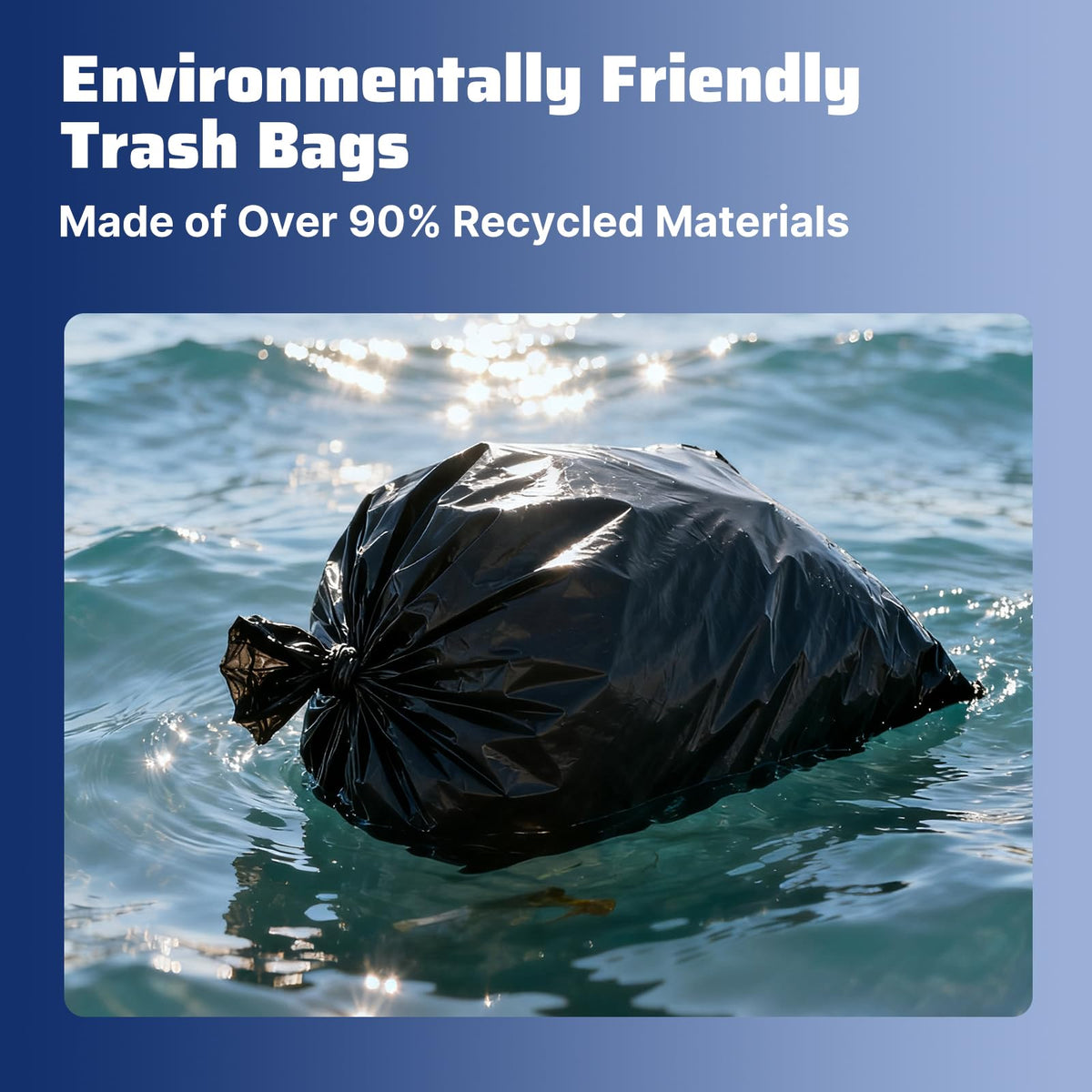 40-45 Gallon 100 Count 21 Micron HDPE Trash Bags P6335