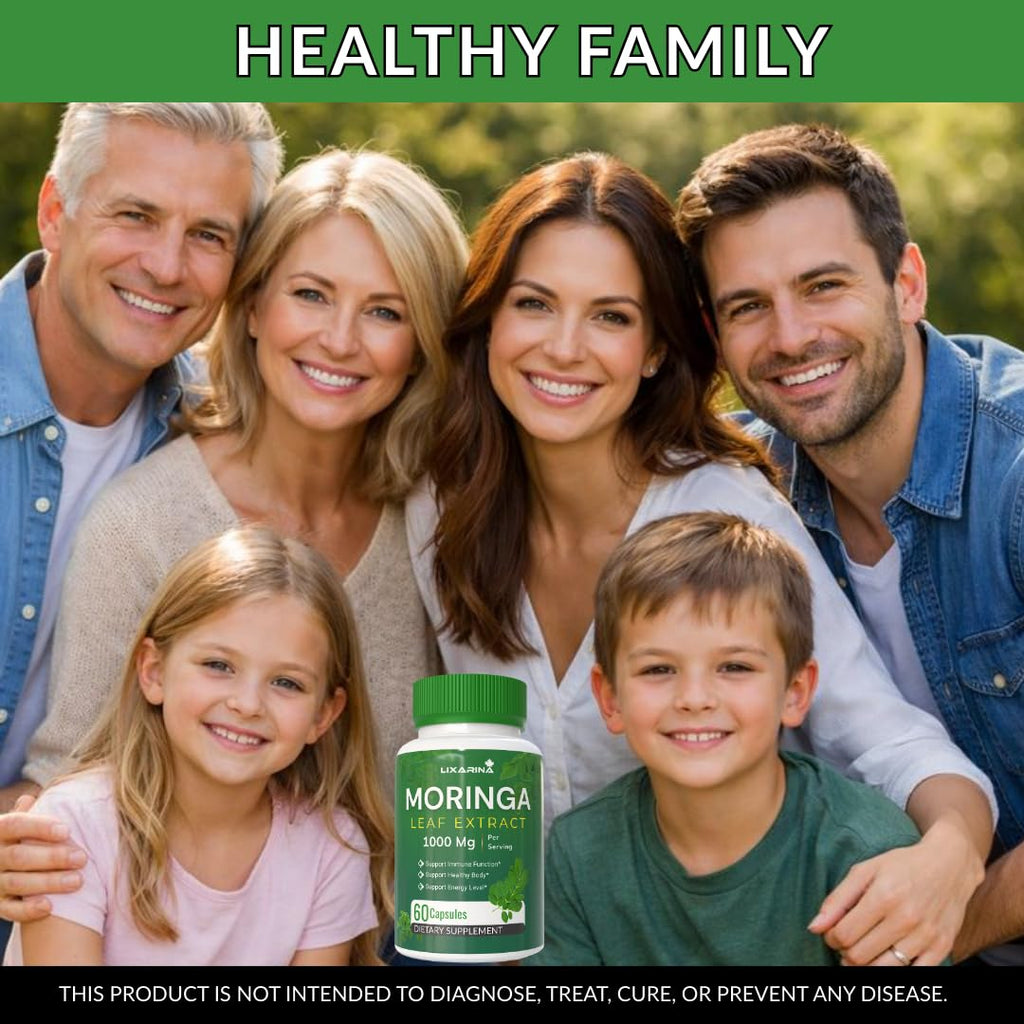 Moringa Capsules Organic 1000MG 60 Count Pack-2 U79944