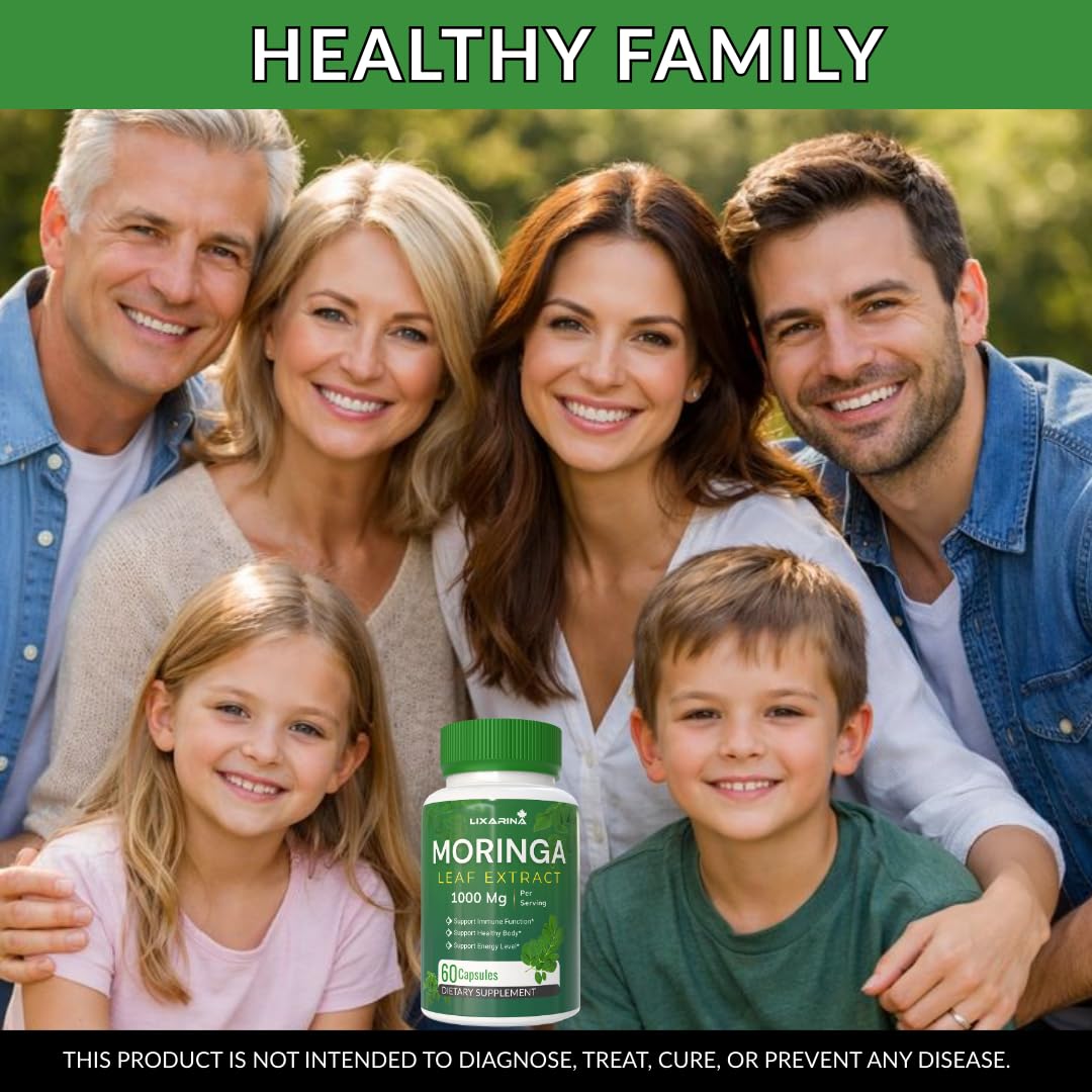 Moringa Capsules Organic 1000MG 60 Count Pack-2 U79944