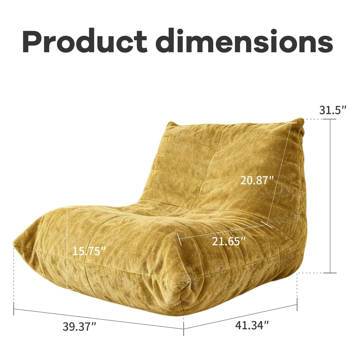 Oversized Memory Foam Bean Bag Chair U780604