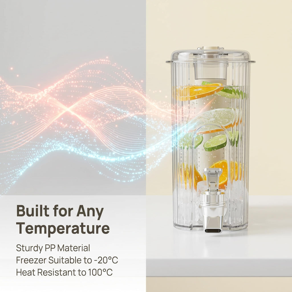 White Cold Beverage Dispenser with Faucet D515279