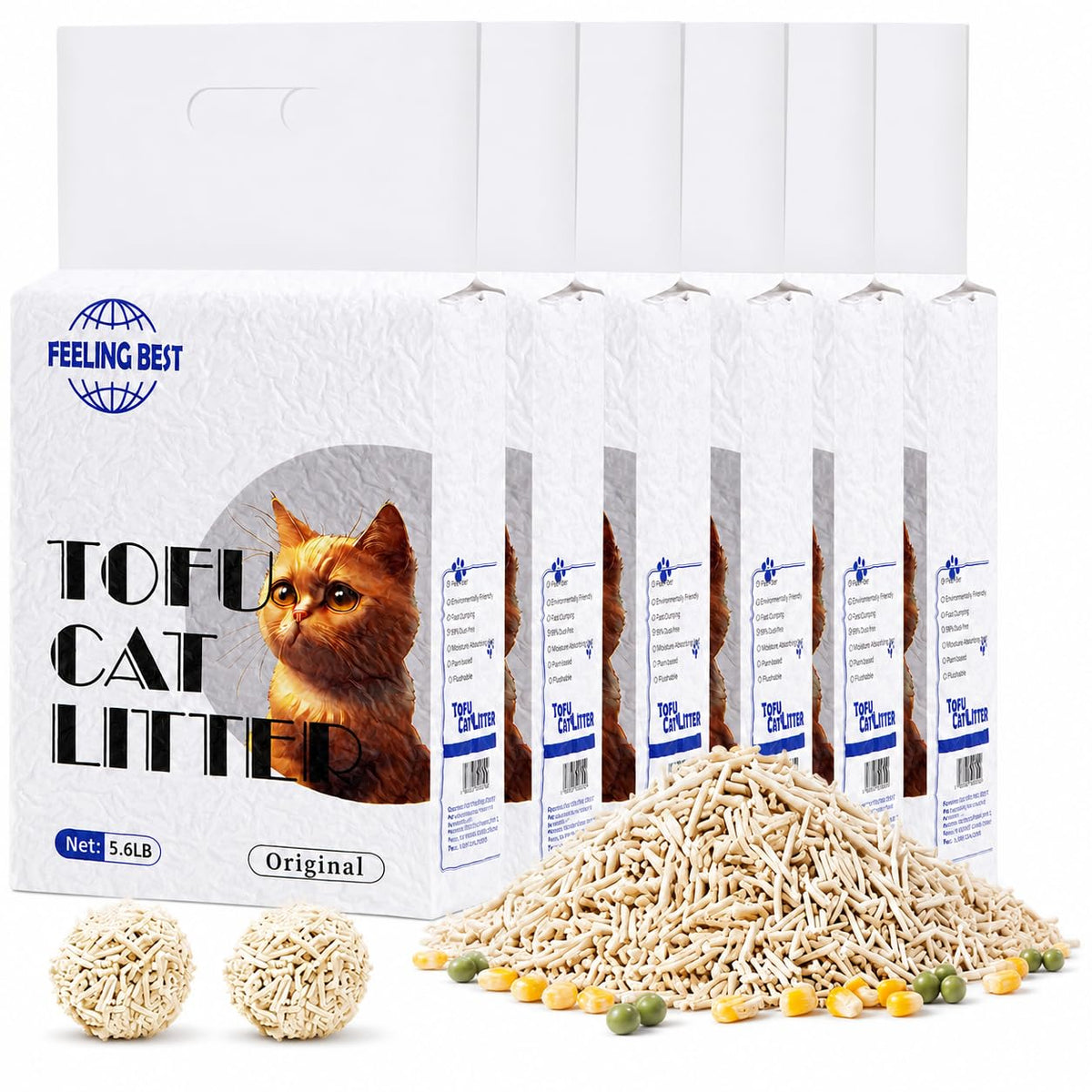 Plant-Based Flushable Tofu Cat Litter 33.6 lb Z866344