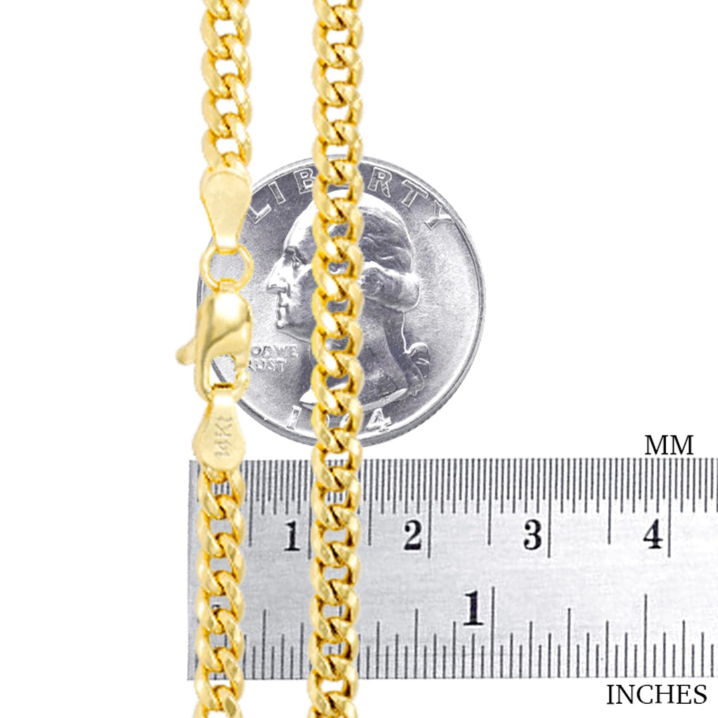 14k Yellow Gold Cuban Link Chain Necklace J425002