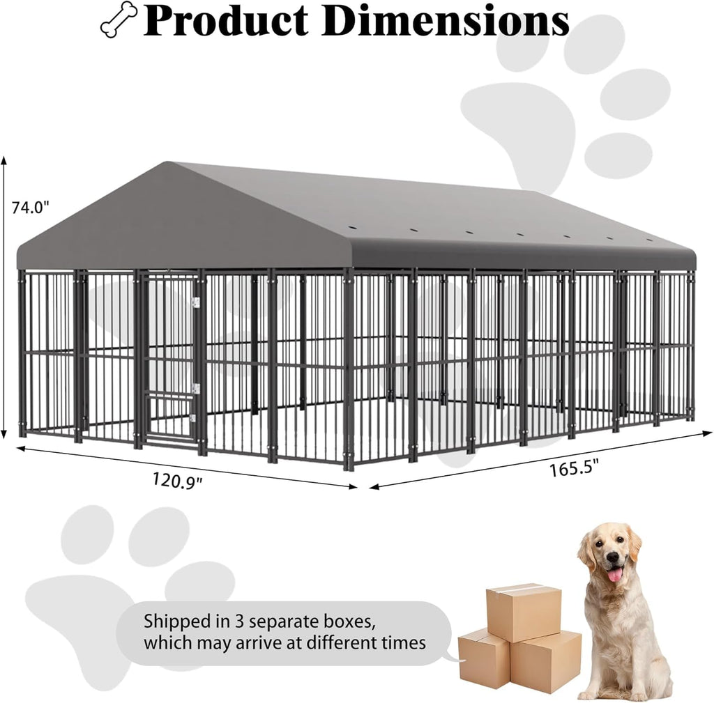 10x14FT Heavy Duty Large Dog Kennel Outdoor H4726