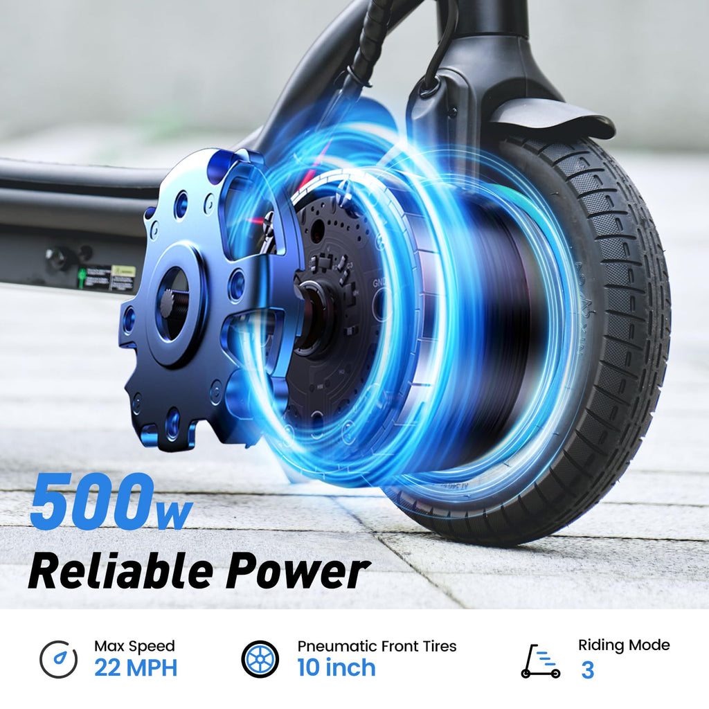 Electric Scooter, 28 Miles Range, 23 MPH Speed, 10" Tire, 1000W Motor, Foldable W352267