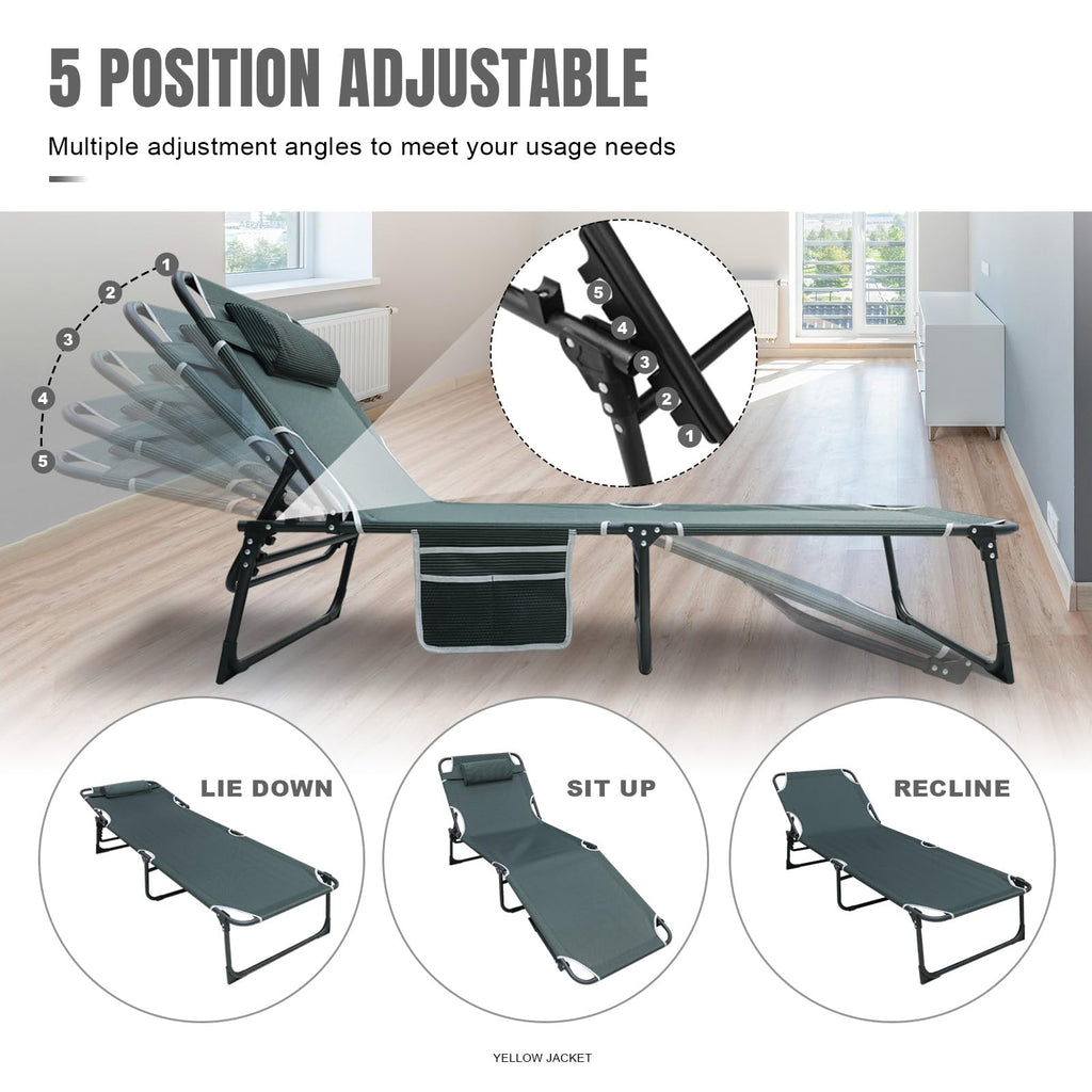 Folding Camping Cot with Mattress and Pillow Y74403