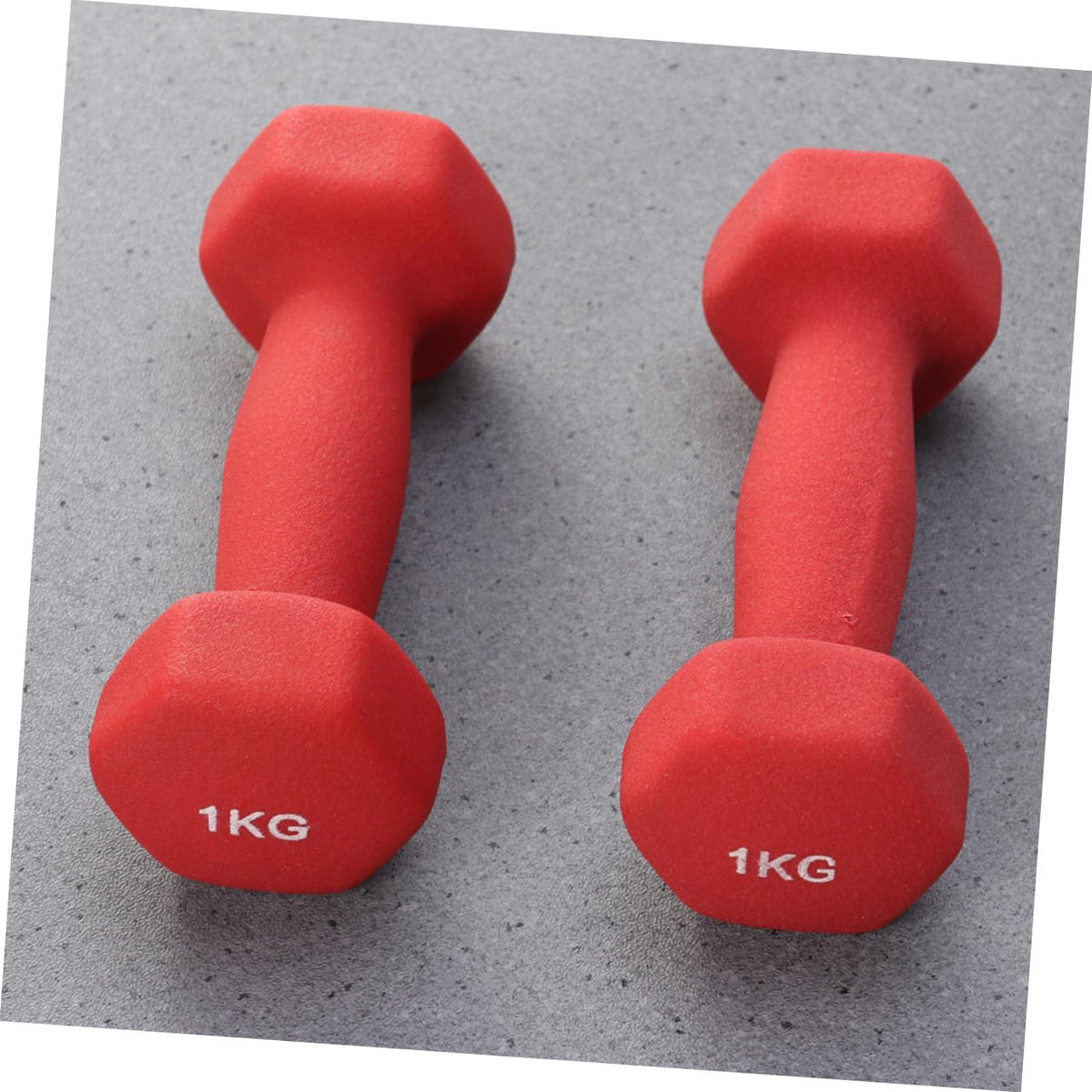 Ergonomic Hexagonal Neoprene Coated Dumbbells Red W75859