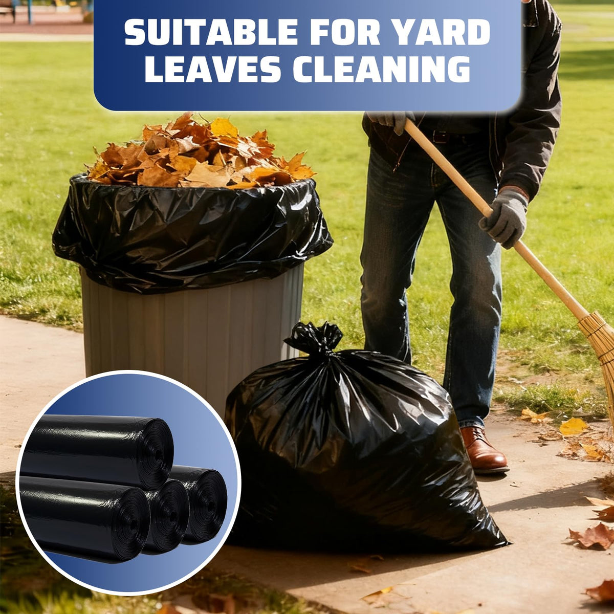 40-45 Gallon 100 Count 21 Micron HDPE Trash Bags P6335