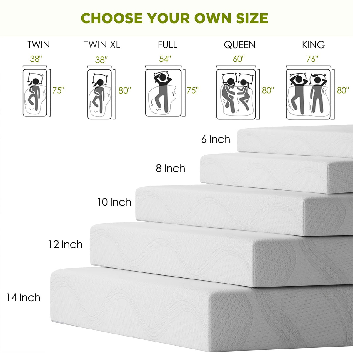 6 Inch Twin Memory Foam Mattress A73449