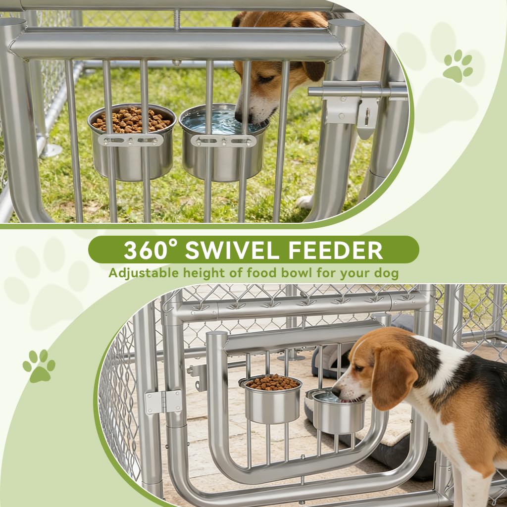 10x10FT Heavy Duty Outdoor Dog Kennel with Roof T1070