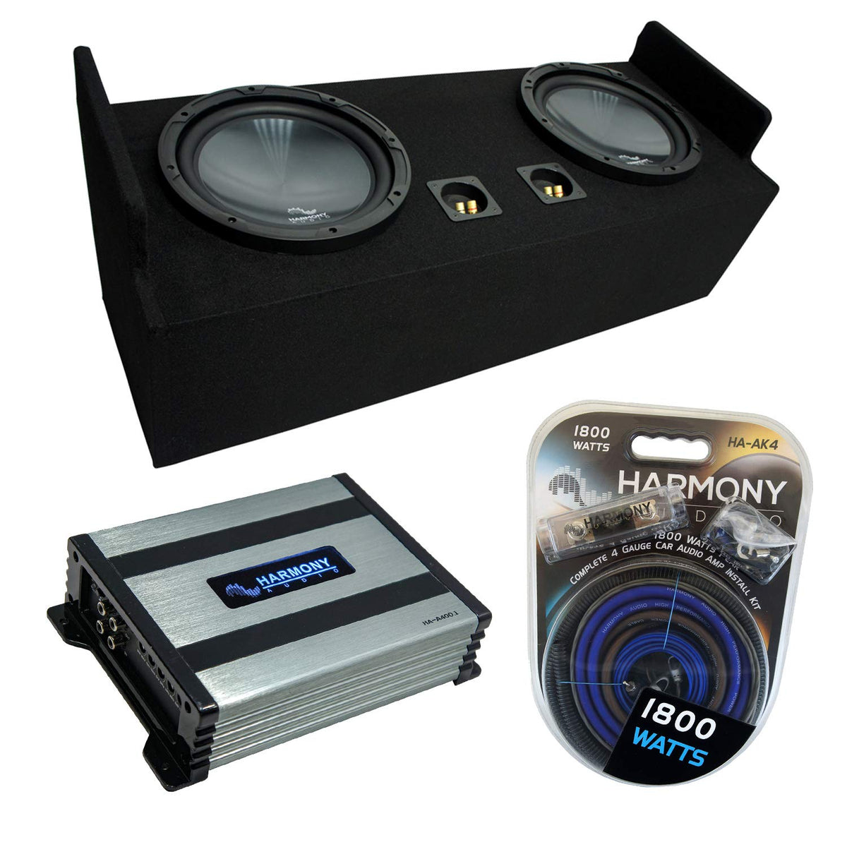Dual 12" Sub Box Amp and Wire Kit V623569