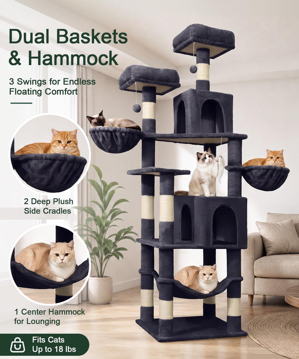 70 Inch Heavy Duty Cat Tree W8155