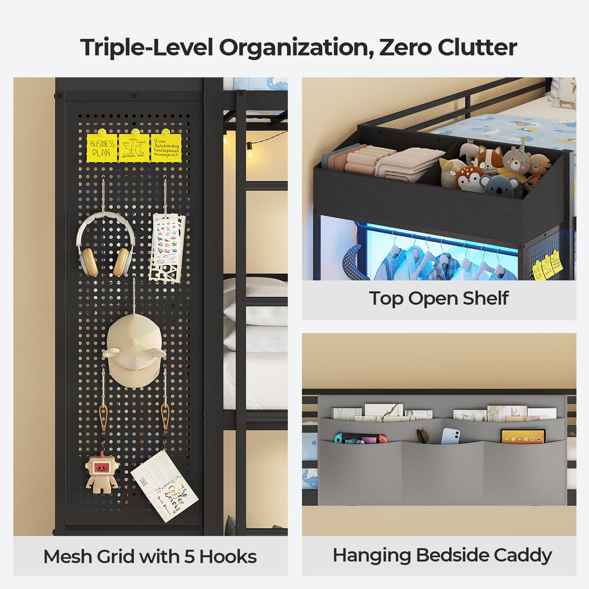 Triple Bunk Bed with 6 Storage Drawers J72013