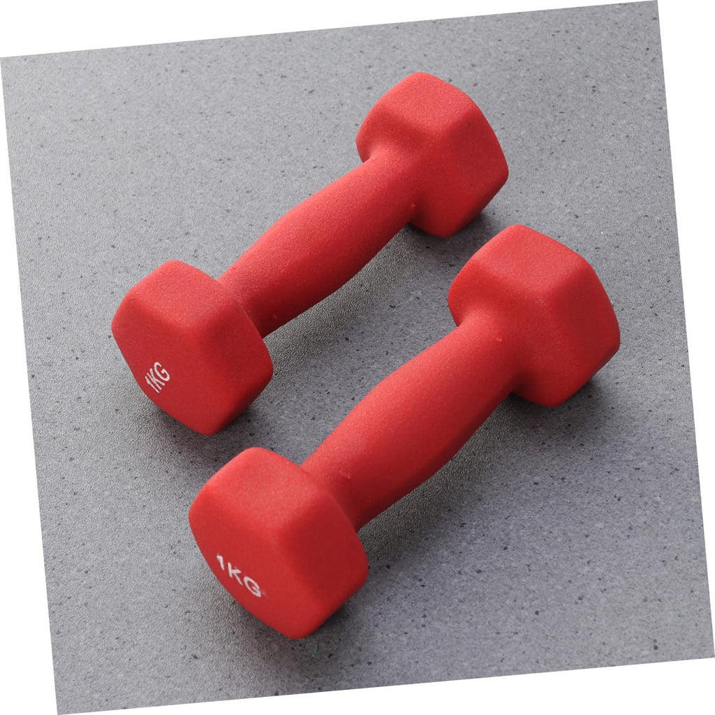 Ergonomic Hexagonal Neoprene Coated Dumbbells Red W75859
