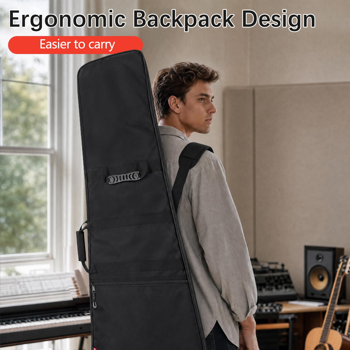 Electric Guitar Gig Bag Padded Water-Resistant Z653