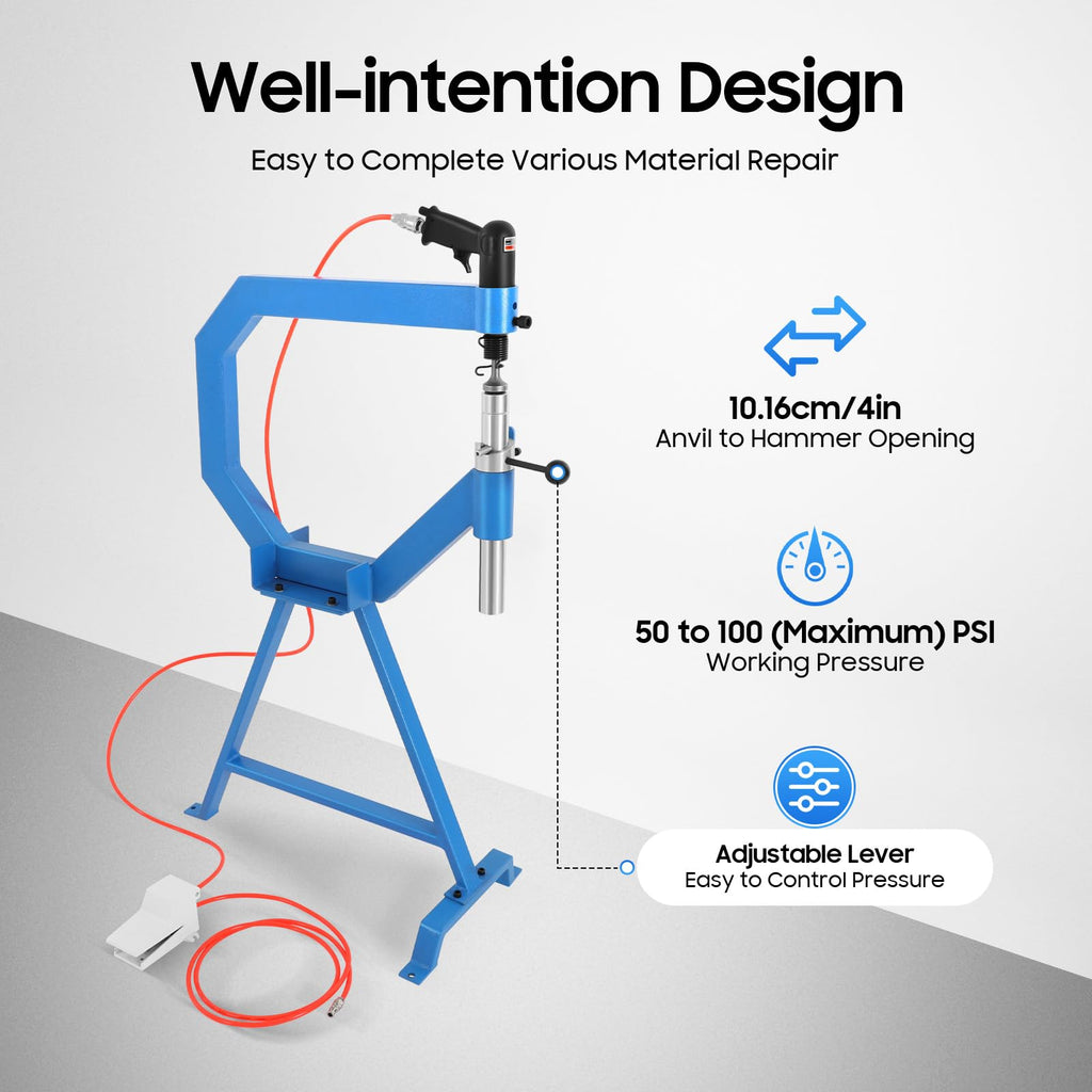 50-100 PSI Pneumatic Planishing Hammer with Foot Pedal Stand R58517