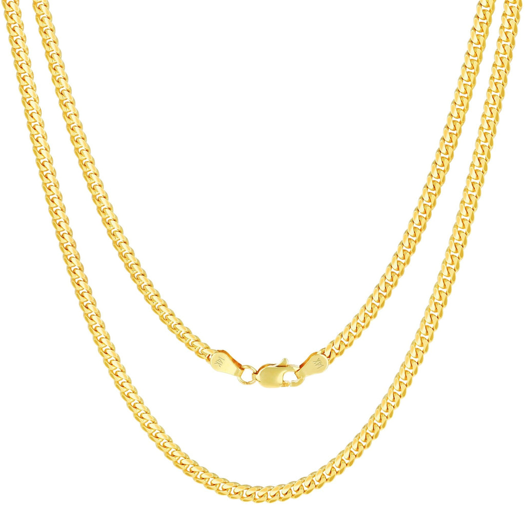 14k Yellow Gold Cuban Link Chain Necklace J425002