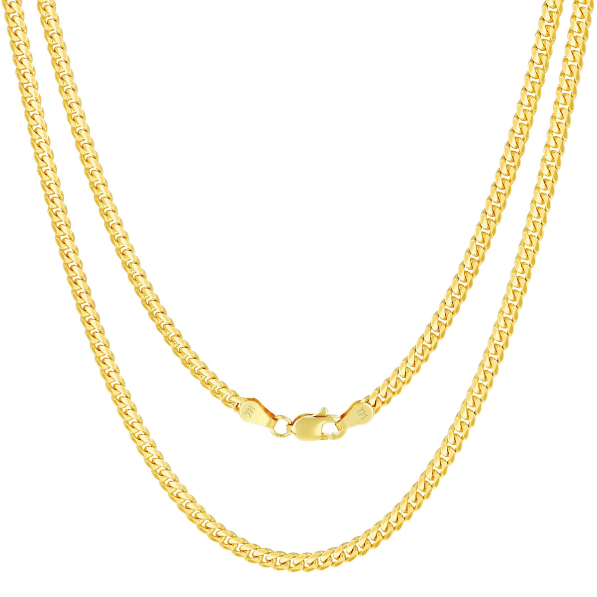 14k Yellow Gold Cuban Link Chain Necklace J425002