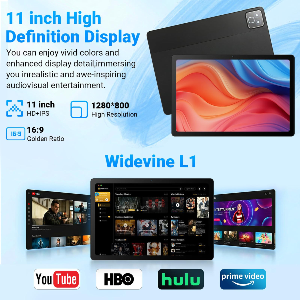 11 Inch 2 in 1 Android 16 Tablet with Keyboard Mouse Pen Case H14673