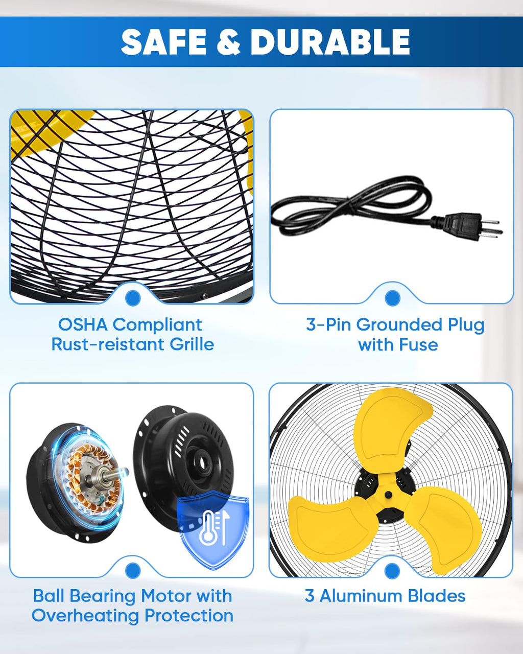 20 Inch 3-Speed High Velocity Metal Fan Q8801