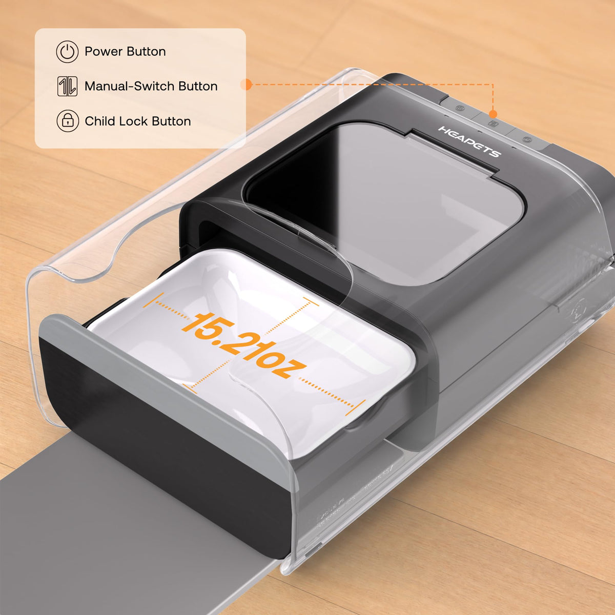 Automatic Cat Feeder with RFID Collar Sensor, Black Q927