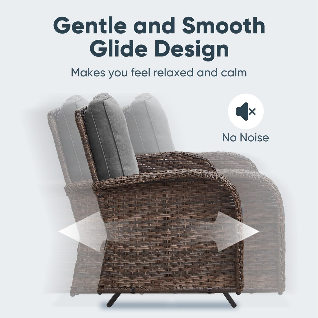 Brown 2 Seater Wicker Outdoor Glider Bench Z5797