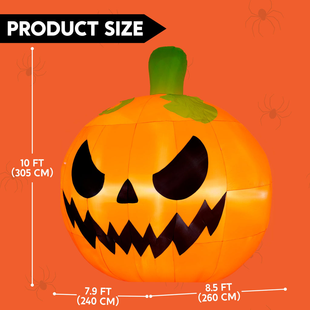 10FT Tall Inflatable Pumpkin with Built-in LED Lights C17095
