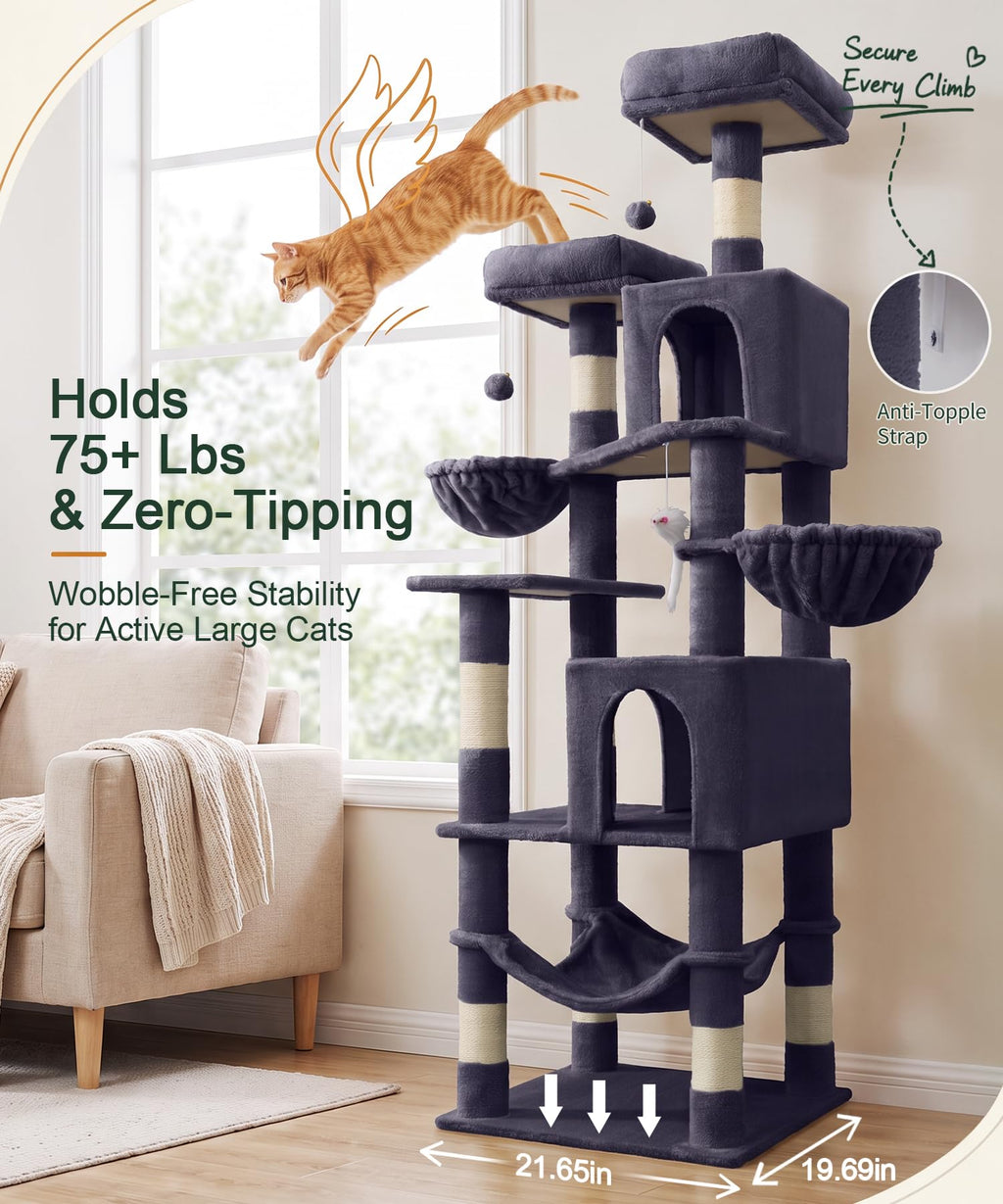 70 Inch Heavy Duty Cat Tree W8155