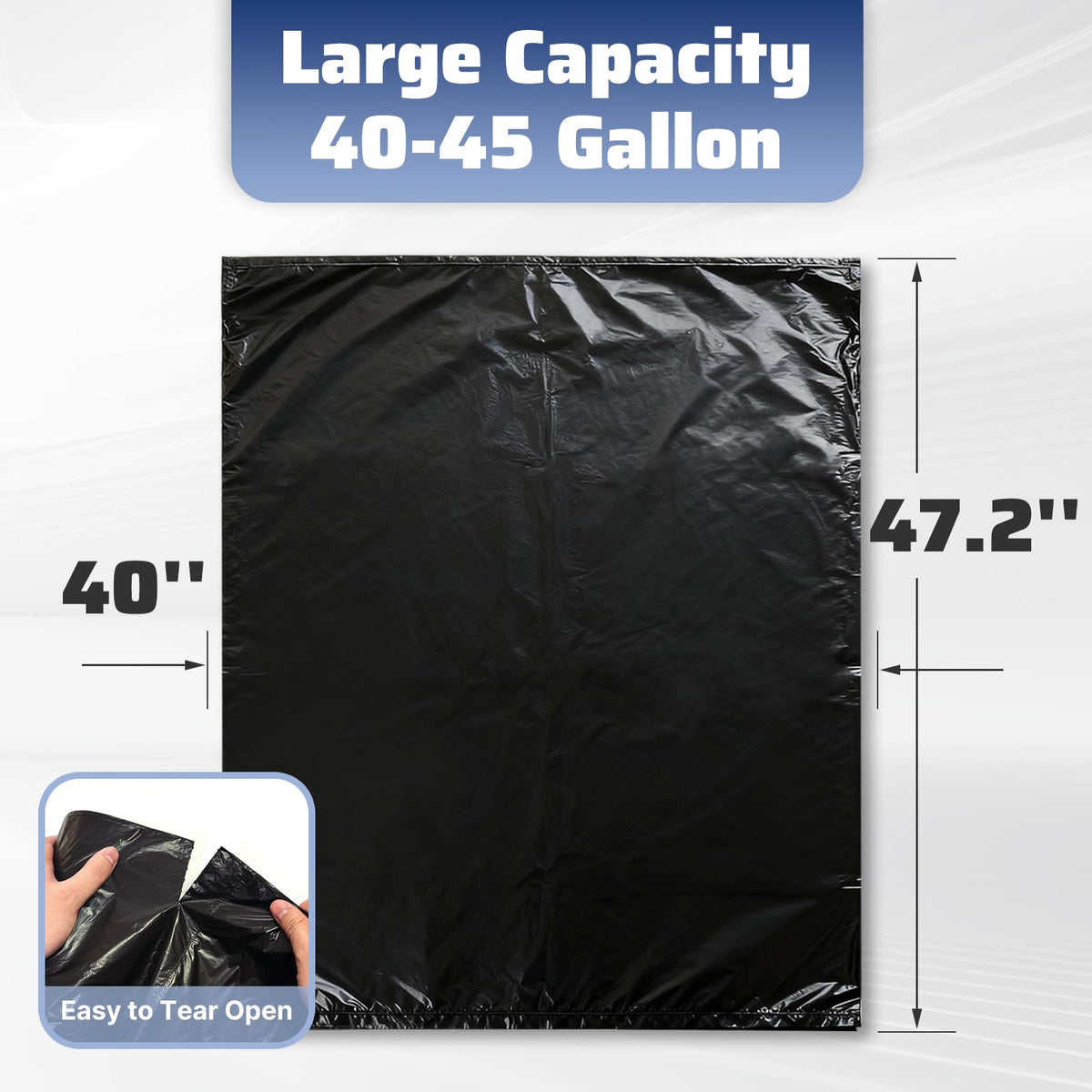 40-45 Gallon 100 Count 21 Micron HDPE Trash Bags P6335