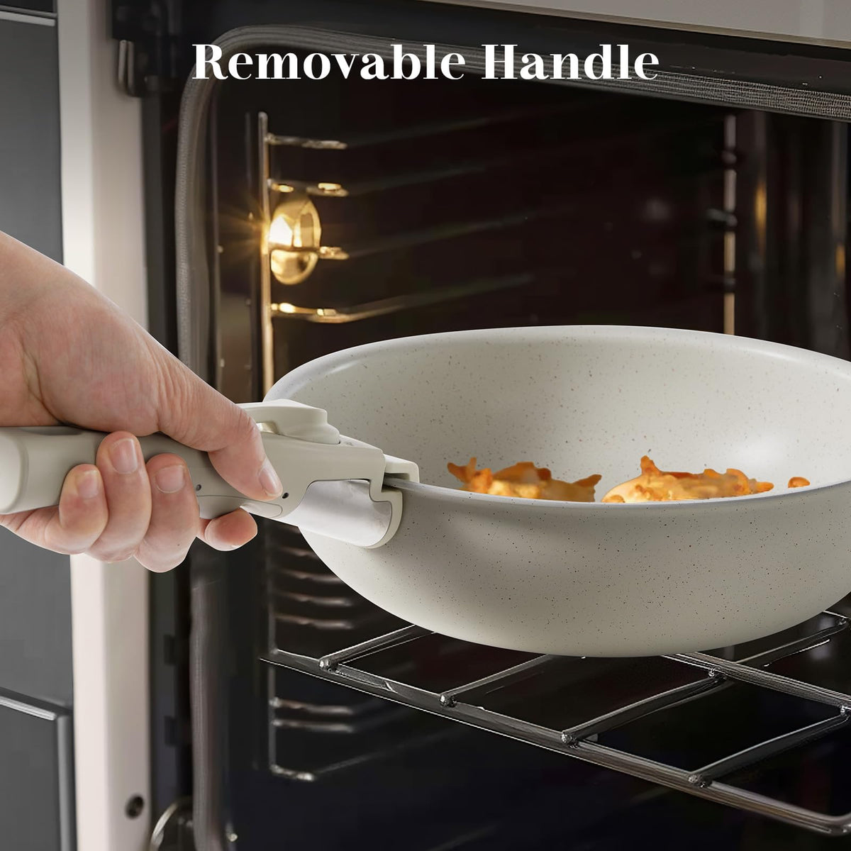 12 Pc Nonstick Milky White Cookware Set W190665