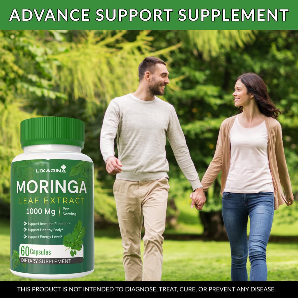 Moringa Capsules Organic 1000MG 60 Count Pack-2 U79944