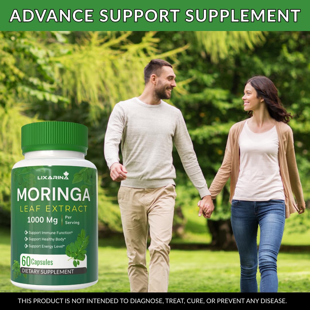 Moringa Capsules Organic 1000MG 60 Count Pack-2 U79944