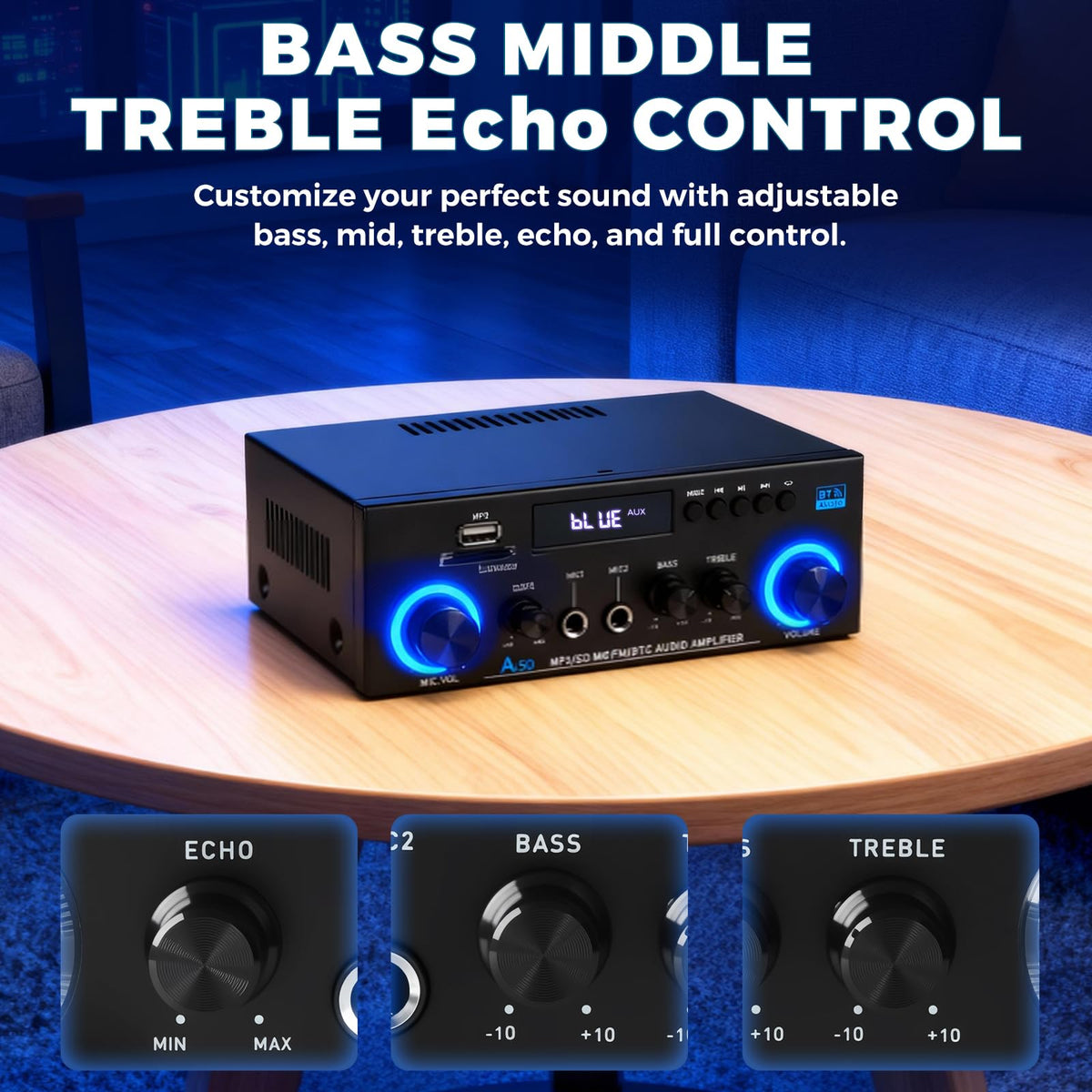 2 Channel 400W Bluetooth Stereo Audio Amplifier L243