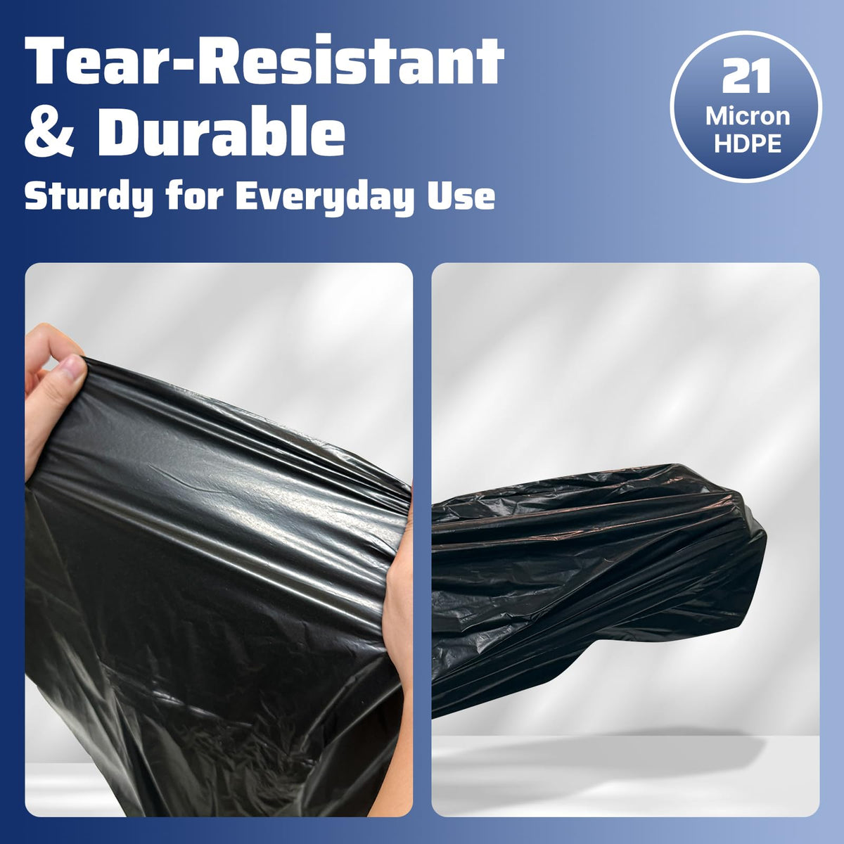 40-45 Gallon 100 Count 21 Micron HDPE Trash Bags P6335