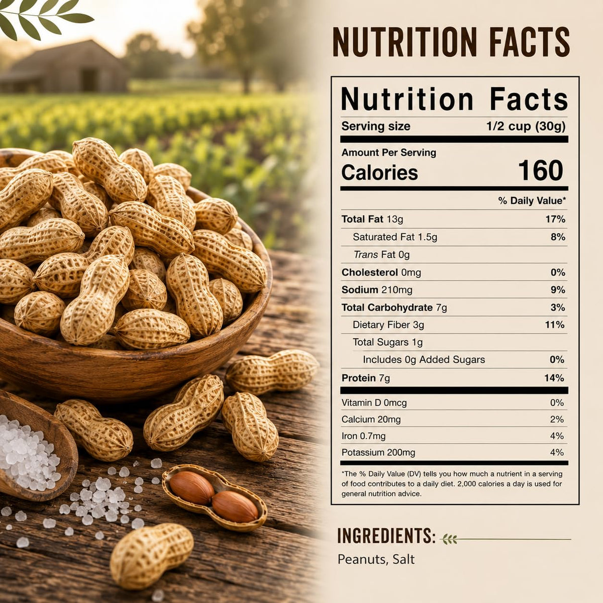 Roasted Salted Peanuts In Shell 4 LB A6031