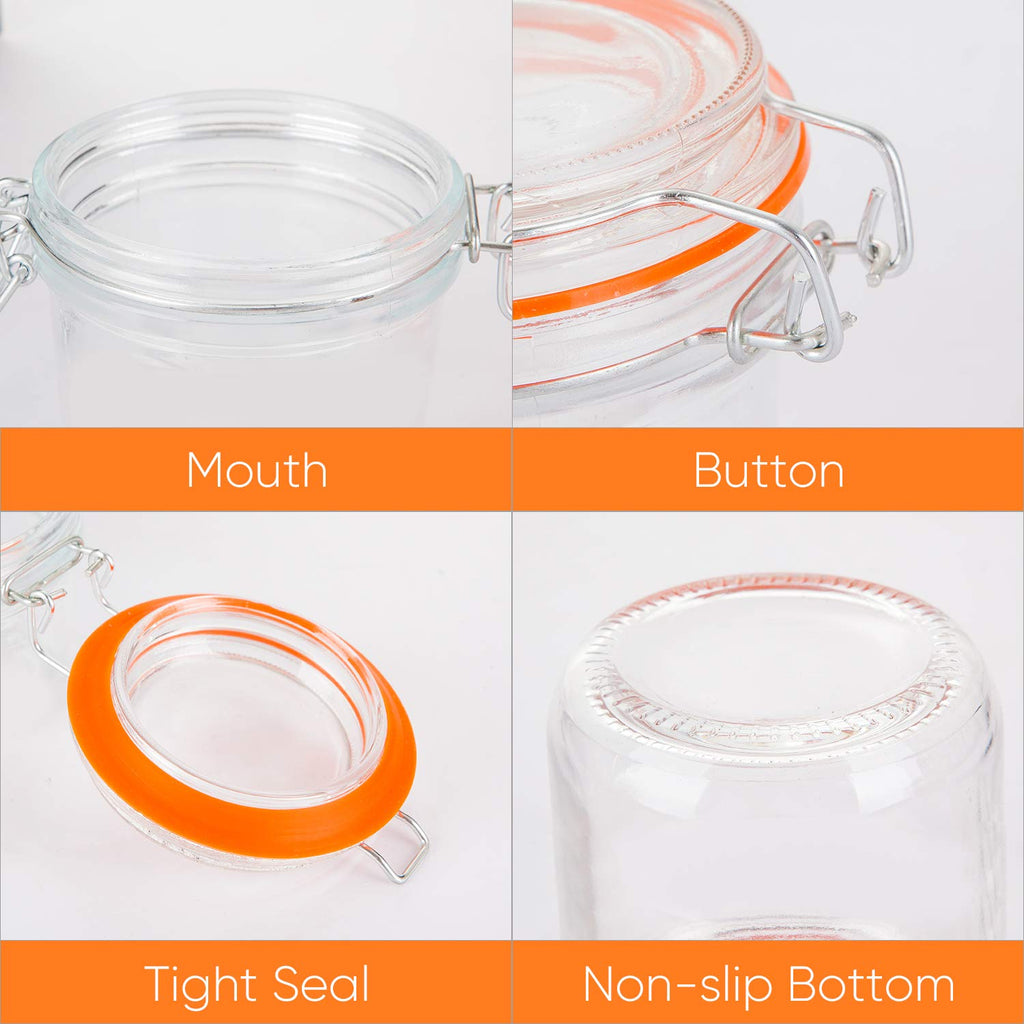 16 oz Glass Airtight Storage Jars, 12 Pack K5017