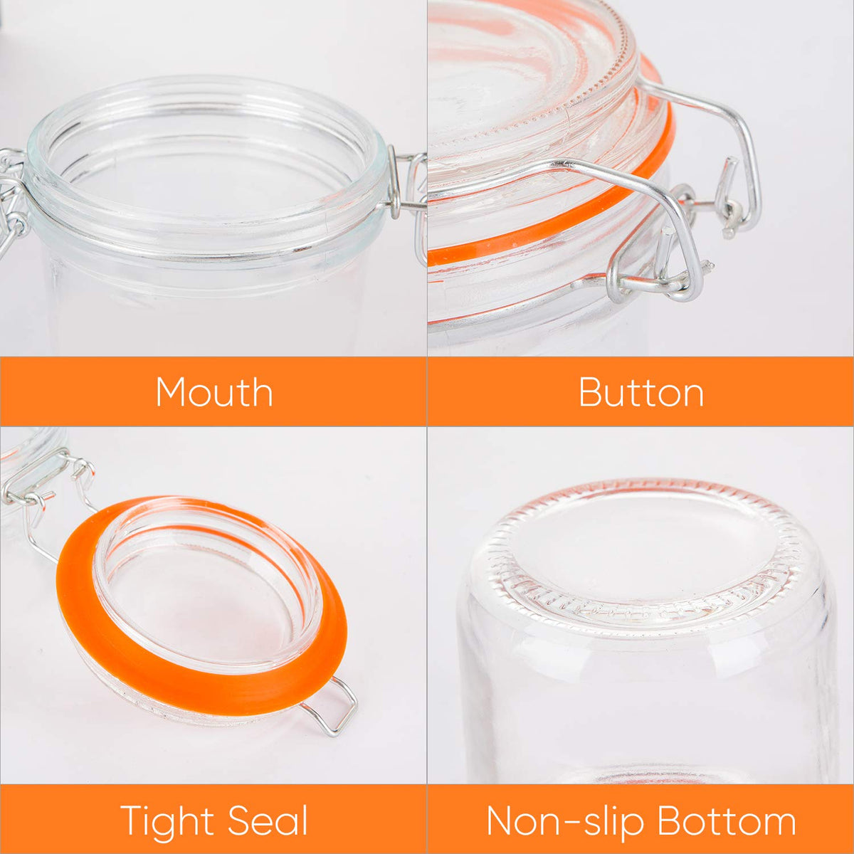 16 oz Glass Airtight Storage Jars, 12 Pack K5017