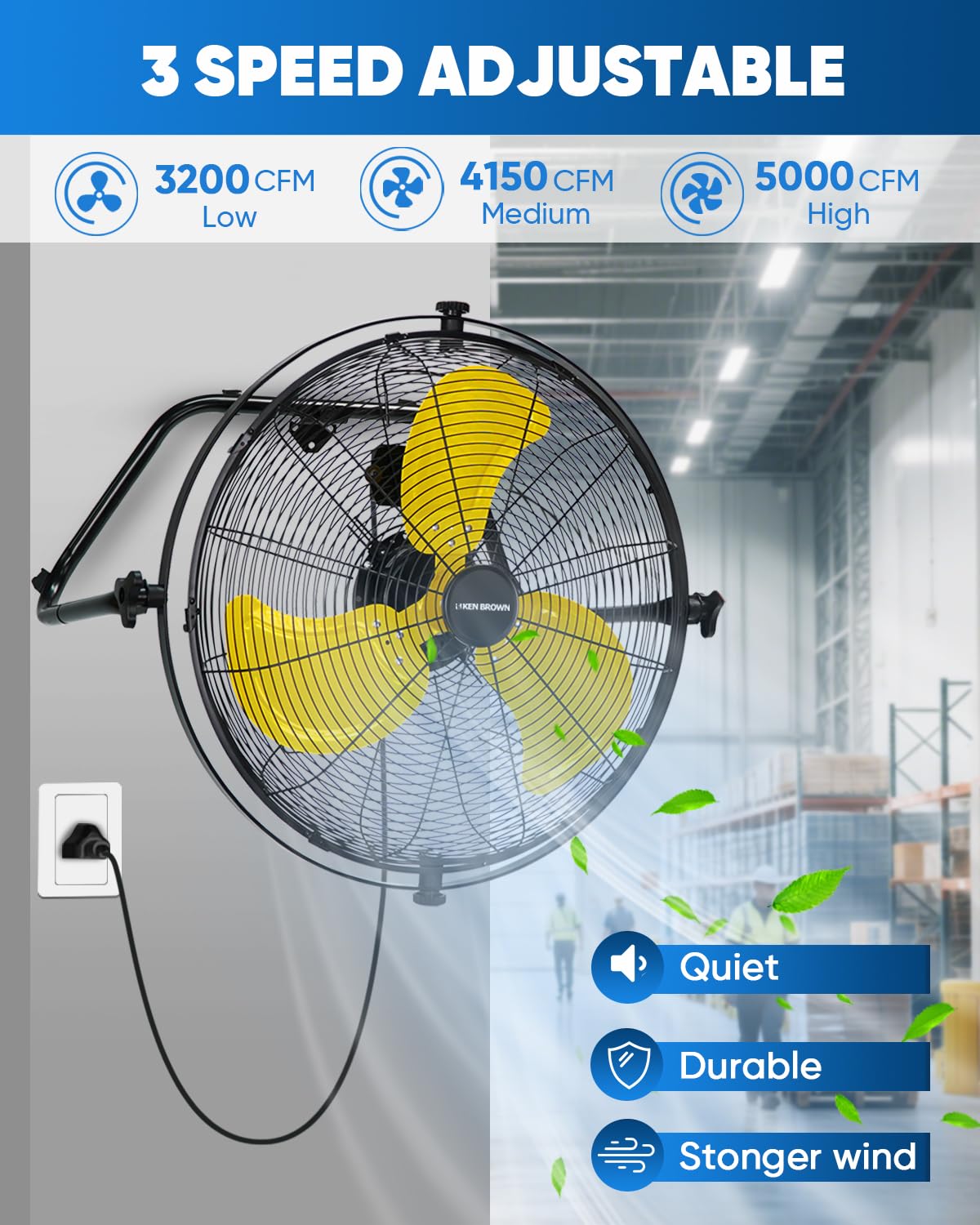 20 Inch 3-Speed High Velocity Metal Fan Q8801