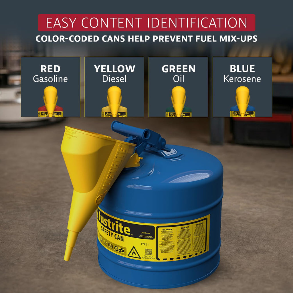 Blue Galvanized Steel Kerosene Safety Can G6193