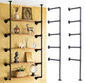 Black Iron Pipe Shelf Bracket, 2Pcs 5 Tier 68" Tall W230363